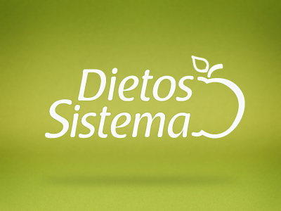 Diet System logo apple diet green logo system white