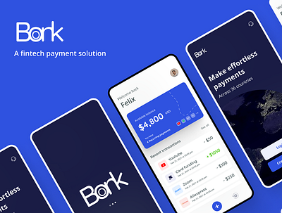 Bonk - Fintech payment solution app design creative figma finance fintech landing page logo payment app splash screen ui design ux design