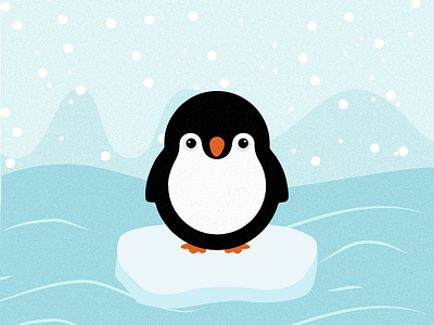 Baby Penguin 2d design animal blue cold flat design penguin snow winder