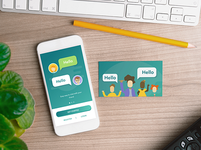 Chat to me mobile app chat flat design ios mobile app