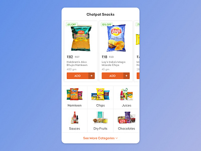 Product & Category Scroll Widget cards carousel design e commerce grocery ui ux widget