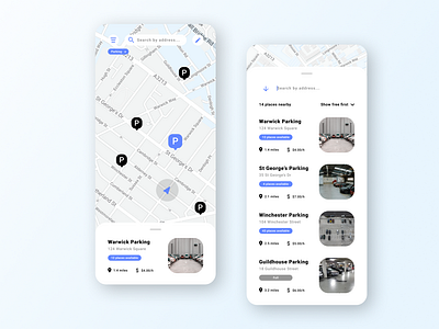 Car Parking Application app app design automotive car car app interaction map maps mobile mobile app mobile app design mobile ui park parking parking app parking lot ui ux vehicle vehicles