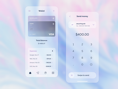Glassmorphism Wallet App