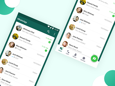 Whatsapp Concept android app application chat chat app design graphic icon material messenger messenger app online product sketch app ui ux