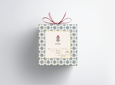 veda branding design gift box graphic design logo minimal packaging design print design