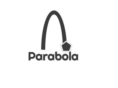 Parabola branding flat logo vector