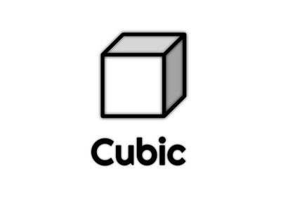 Cubic Inc branding flat vector