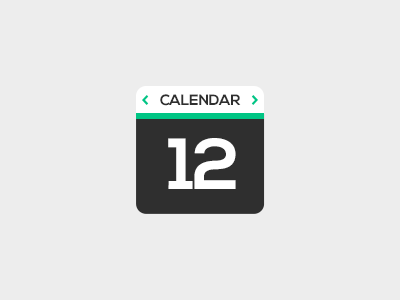 Calendar Icon black calendar calendario flat green icon minimal twelve white