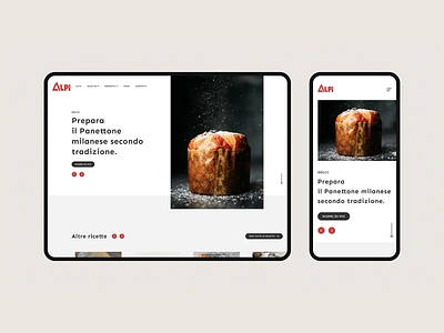 Alpi Website bakery bread flat flour minimal red website white