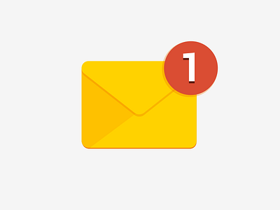Mail Notification envelope flat mail material design notification red yellow