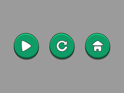 Game Buttons button flat game green