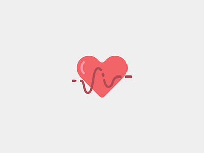 Health Icon clean flat health heart icon red