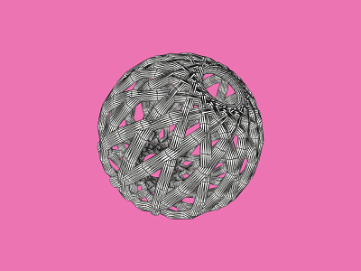 Elastic Lampshade 3d art black generative art illustration pink visual art white