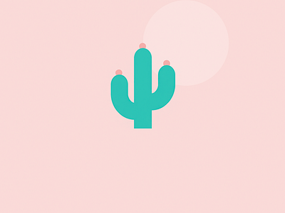Cactus Life cactus green illustration moon pink rosa sun