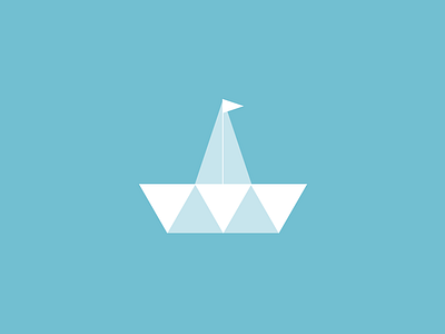 Sailboat blue boat illustration triangles white