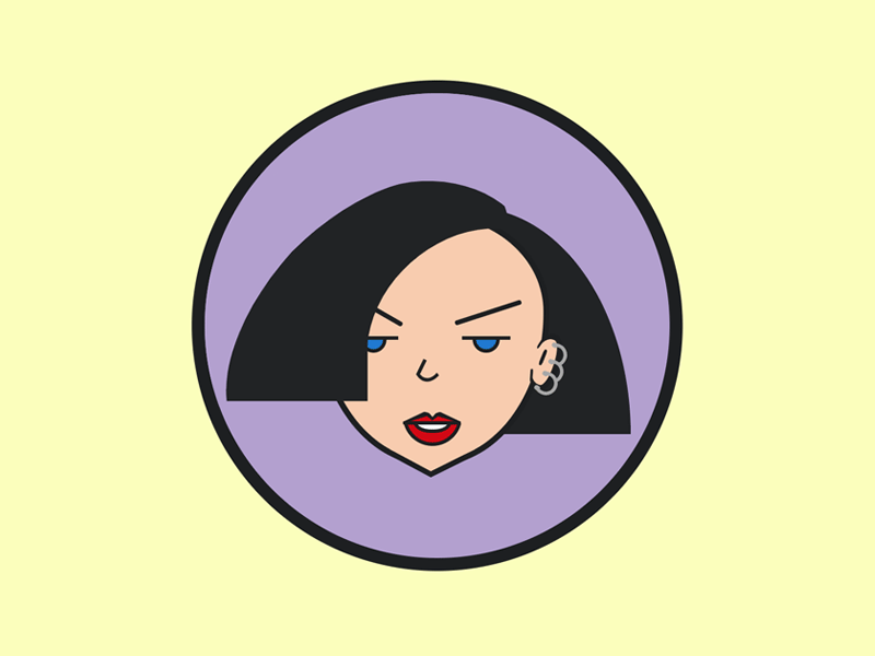 Jane MTV black cartoon character green illustration jane lane mtv piercings portrait purple yellow