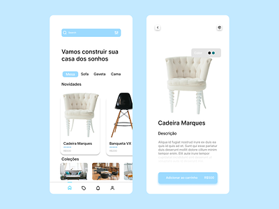 Furniture Mobile App - UI Design app design ui ux