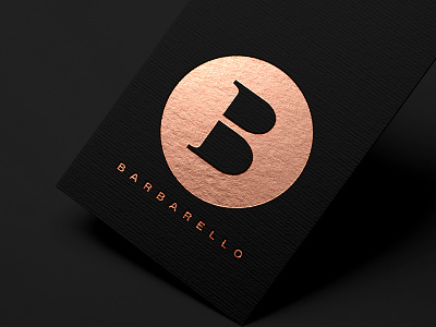 Barbarello b logo cocktail bar copper design logo