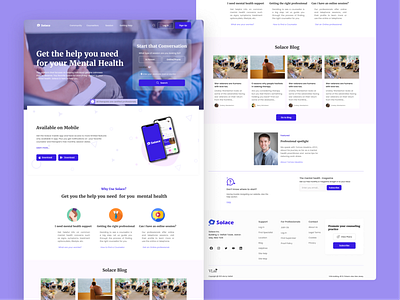 Solace- Consultation Website Landing Page UI app design concept design figma design product design ui ui design uiux design website design website landing page