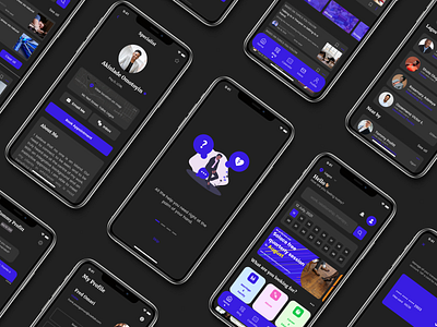 "Solace" - Mental Health Consultation App Design (Dark Theme) app design concept design consultation app dark theme figma design product design ui design ux design