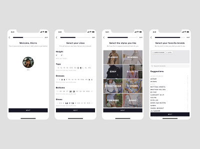 Sign up flow app consignment design fashion marketplace minimal shopping shopping app ui ux