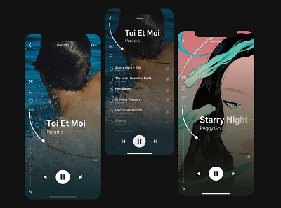 Media player app design ios minimal music music app music player radio streaming service ui ux