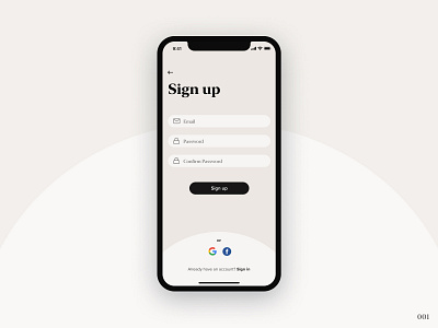 DailyUI #001 - Sign Up app dailyui dailyui 001 design ios minimal sign up ui ux