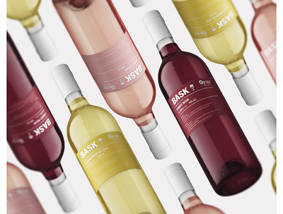 Bask Wine branding design logo minimal packaging red rosé white