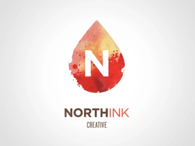 Northink compass creative drop durham logo north northink orange paint splatter texture toronto type