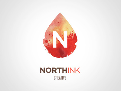 Northink compass creative drop durham logo north northink orange paint splatter texture toronto type