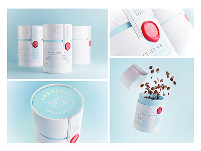 Landscape Coffee Roasters branding coffee landscape packaging roaster seal tube