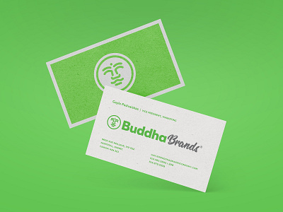 Buddha Brands buddha business card coconut face icon logo palm tree rebrand