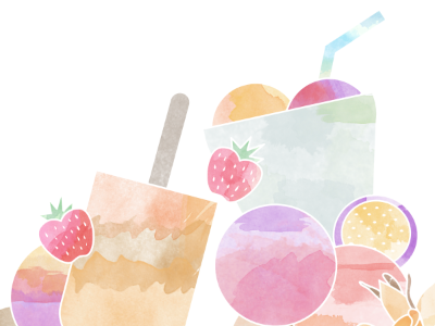 Dessert Sweetness cones ice cream pastel popsicles strawberry summer watercolor