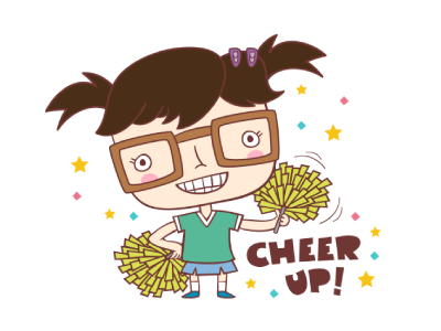 Cheer Up! cheer cheerleader girl imo nerd school sticker