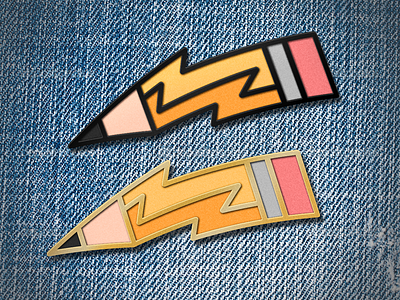 Quick Sketch - A Pin Design artsy designer lightning pencil pin threadless
