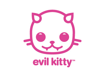 Evil Kitty Logo cat kawaii logo pink