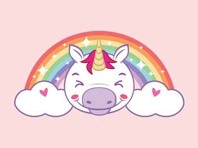 Rainbow unicorn kids pastel pink rainbow unicorn