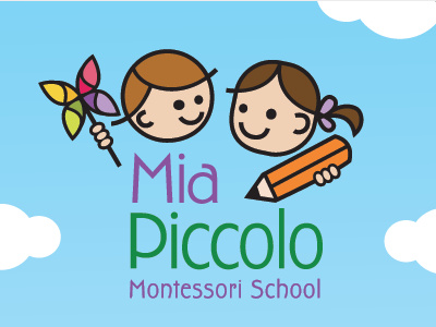 Montessori School Logo children colorful education educational logo school