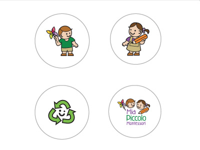 Mia Piccolo School Stickers characters children illustrator kids school whimsical