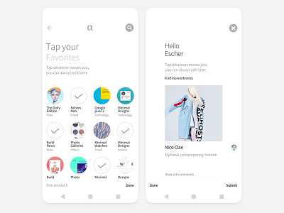 Weekly Ui Alpha n°1 android assistant clean contemporary design experience interface minimal mobile modern ui user