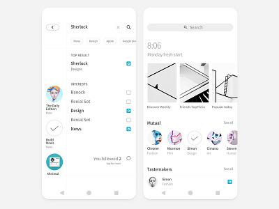 Alpha n°3 android assistant clean contemporary design experience interface minimal mobile modern ui user