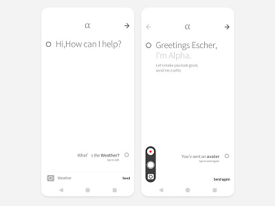 Alpha n°4 android assistant clean contemporary design experience interface minimal mobile modern ui user