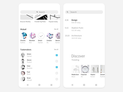 Alpha n°5 android assistant clean contemporary design experience interface minimal mobile modern ui user