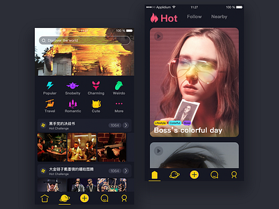 UI exercises #Shopping&Video Clips awesome boss colorful glitch hip hop hot icon shopping ui video clips