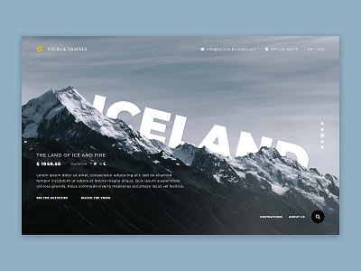 Website concept for tours and travels concept design typography ui ux web