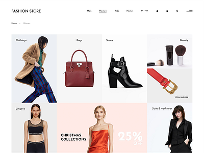 Category landing page concept for online fashion store concept design e commerce design fashion pitch typography ui ux web website