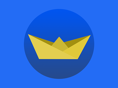 Paper Boat blue boat logo logo design paper boat timeship yellow boat