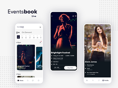 Eventbook_live app design ui uiux ux