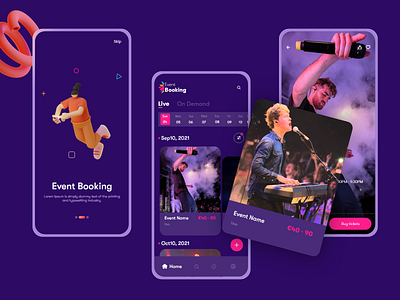 Event booking app design illustration ui uiux