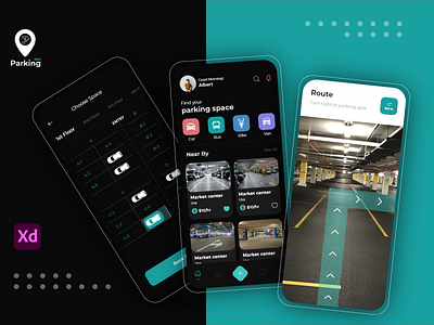 Car parking app logo ui uiux ux